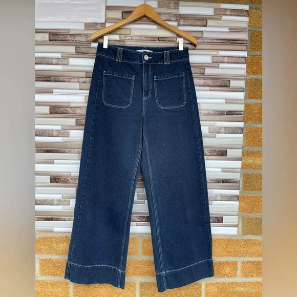 SIDELINE DUAL POCKET FRONT WIDE LEG JEANS SMALL - Picture 1 of 8